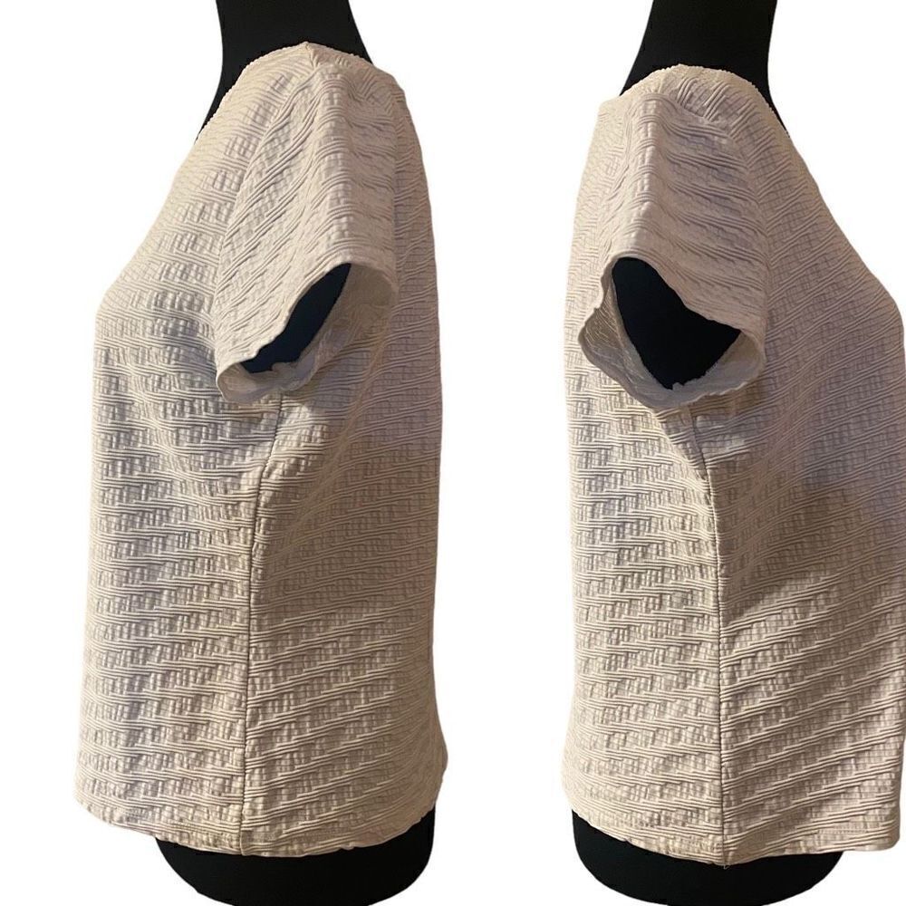Talbots White Textured Pattern‎ Top - Picture 3 of 11